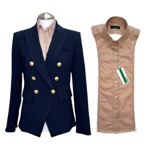 NWT Brunne Button Down Shirt Dickey Compatible with VERONICA BEARD Blazers